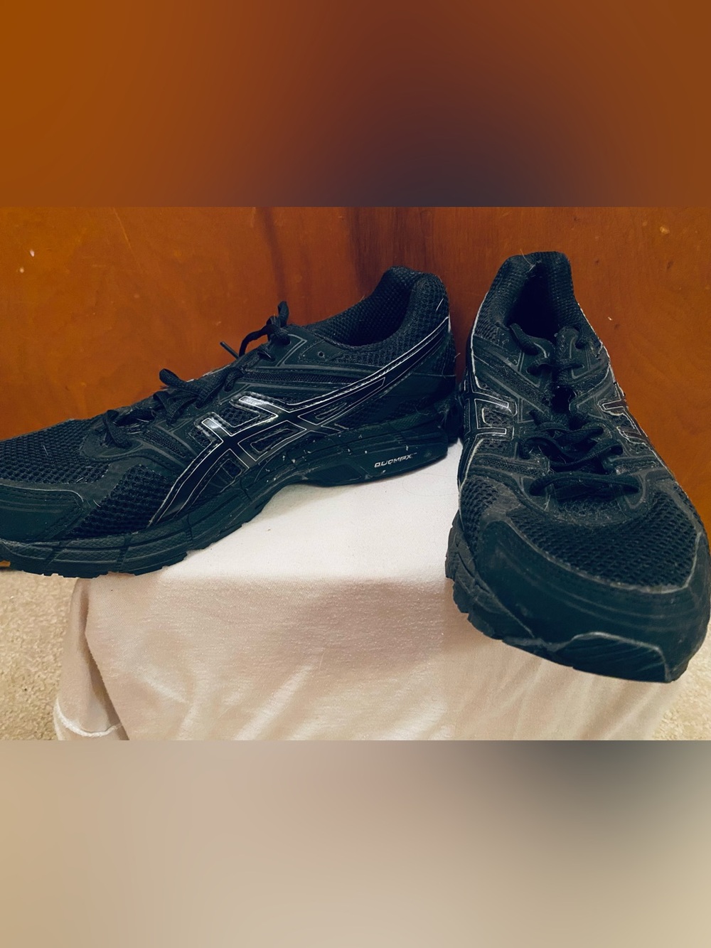 Asics Black Athletic Running Shoes with Silver Accents